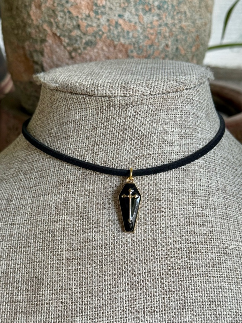 Goth Coffin Choker Necklace